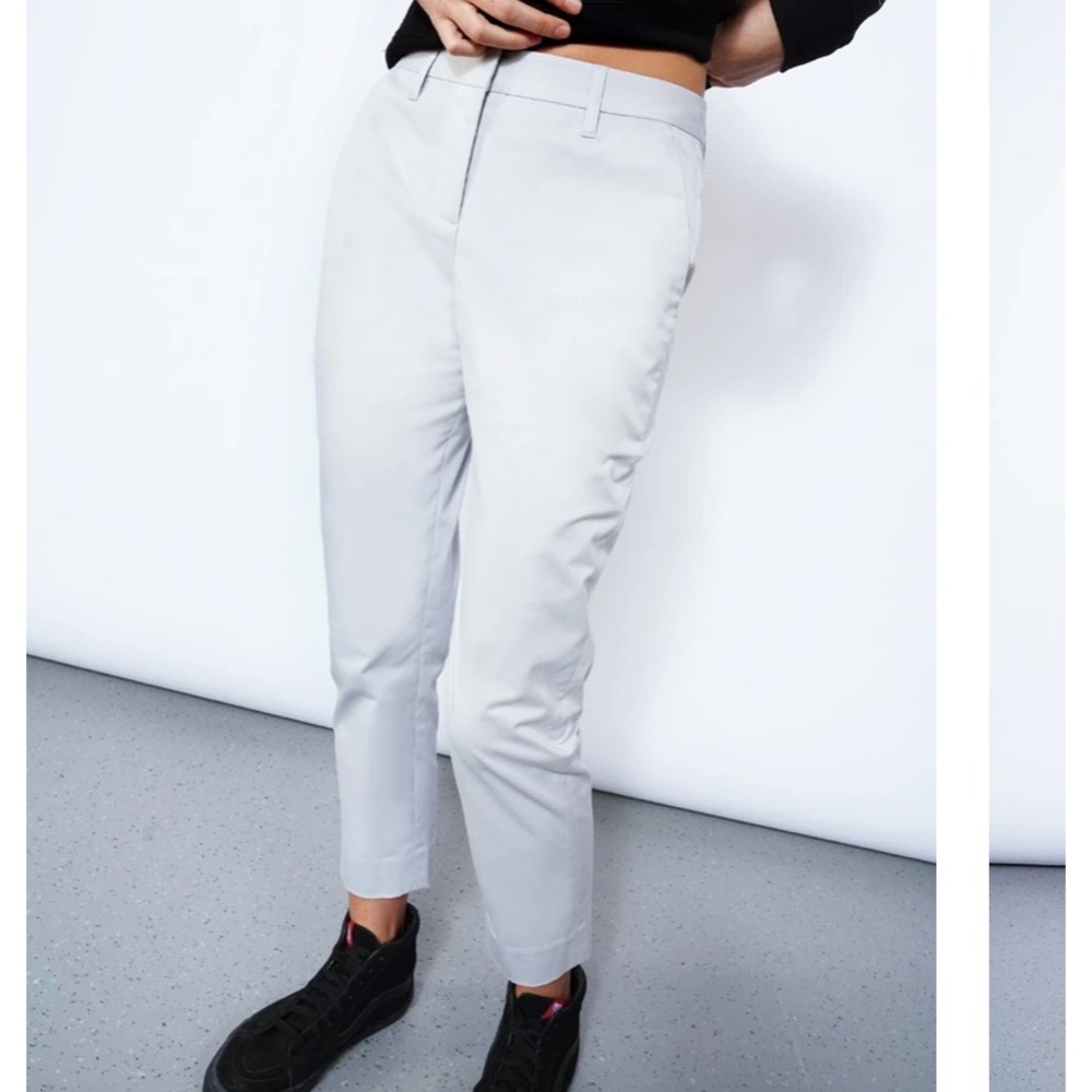 Wildfang Ace Slim Crop Pants - light grey size 12